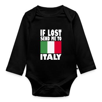Drapeau de l’Italie - Body Bébé bio manches longues - noir - Devant