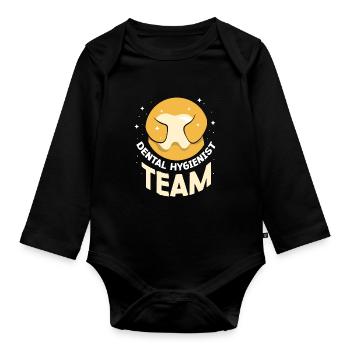Dental Hygienist Team Dental Hygiene Dentist - Organic Longsleeve Baby Bodysuit - black - Front