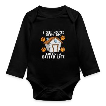 Makler Immobilienmakler - Baby Bio-Langarm-Body - Schwarz - Vorne