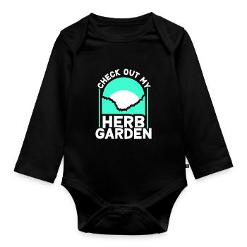 Découvrez mes herbes de jardin d’herbes aromatiques - Body Bébé bio manches longues - noir - Devant