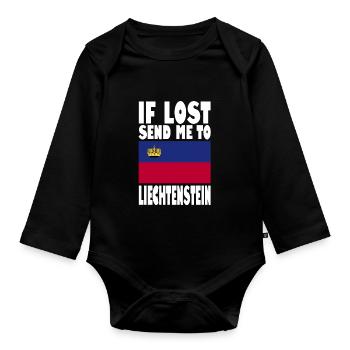 Slogan du drapeau du Liechtenstein - Body Bébé bio manches longues - noir - Devant