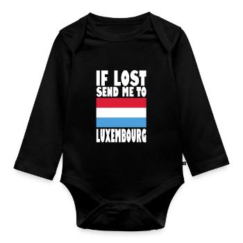 Drapeau luxembourgeois - Body Bébé bio manches longues - noir - Devant