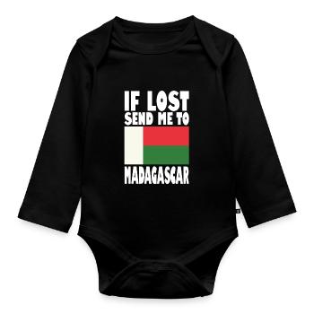 Drapeau de Madagascar - Body Bébé bio manches longues - noir - Devant