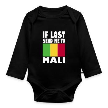 Slogan du drapeau du Mali - Body Bébé bio manches longues - noir - Devant