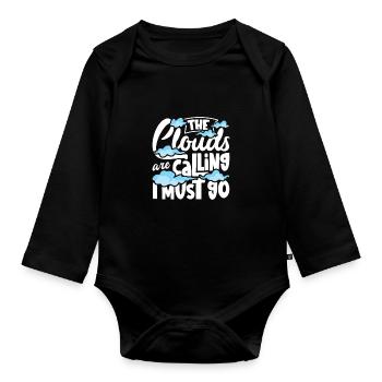 Cloud Watcher Meteorology Meteorologist Cloud - Organic Longsleeve Baby Bodysuit - black - Front