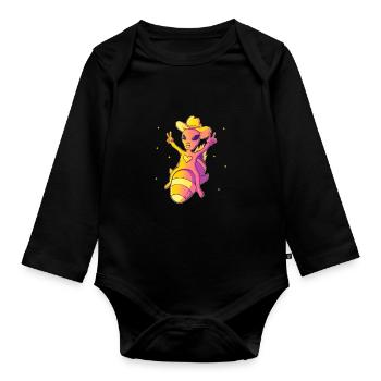 Alien Cowboy Love Space Fun - Body Bébé bio manches longues - noir - Devant