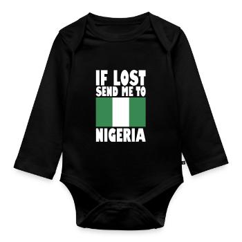 Drapeau du Nigeria - Body Bébé bio manches longues - noir - Devant