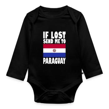Drapeau du Paraguay - Body Bébé bio manches longues - noir - Devant