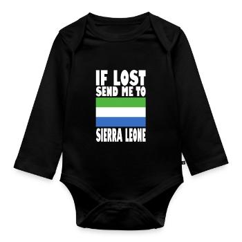 Drapeau de la Sierra Leone - Body Bébé bio manches longues - noir - Devant