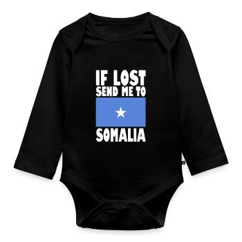 Drapeau de la Somalie - Body Bébé bio manches longues - noir - Devant