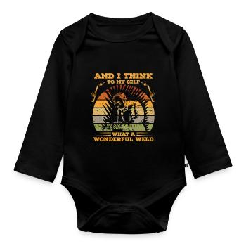 And I think to myself what a wonderful weld – - Organic Longsleeve Baby Bodysuit - black - Front