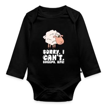 Sorry, I Can't Shear Bye - Organic Longsleeve Baby Bodysuit - black - Front