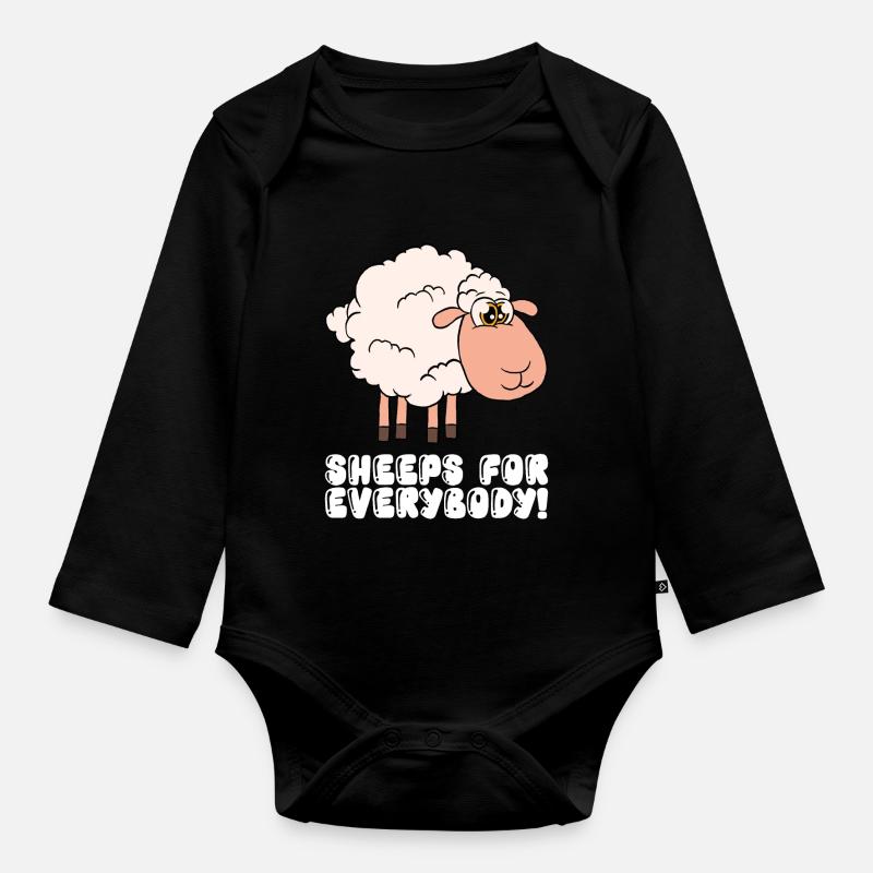 Des moutons pour tous - Body Bébé bio manches longues - noir