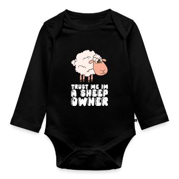 Vertrau Mir, Ich Bin Ein Schafhalter - Baby Bio-Langarm-Body - Schwarz - Vorne