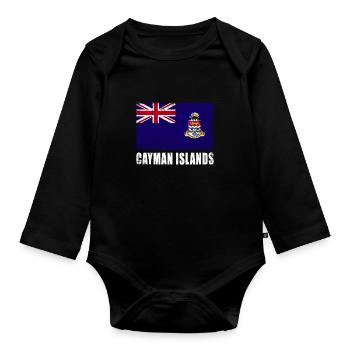Drapeau des îles Caïmans - Body Bébé bio manches longues - noir - Devant
