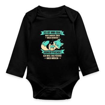 außer füchse ich will das füchse mich mögen - Baby Bio-Langarm-Body - Schwarz - Vorne