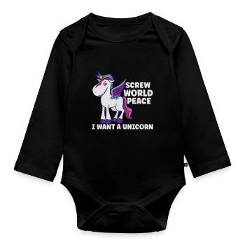 Horse Dressage Horseback-Riding Horse Girl Barn - Baby Bio-Langarm-Body - Schwarz - Vorne