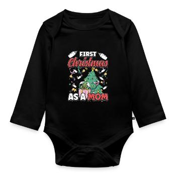 Grossesse Maman Pour Être Noël Design pour un Noël - Body Bébé bio manches longues - noir - Devant