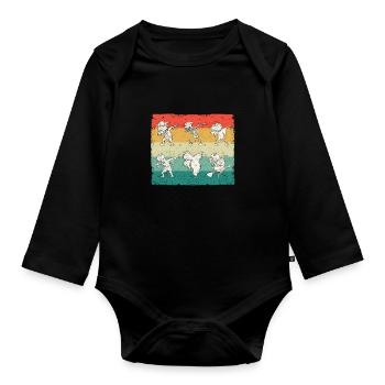 Dabbing Halloween Skeleton Zombie Ghost Witch Scary - Organic Longsleeve Baby Bodysuit - black - Front