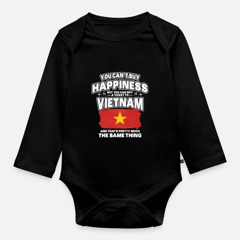 Vietnam - Body Bébé bio manches longues - noir