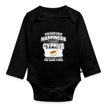 Chypre - Body Bébé bio manches longues - noir - Devant