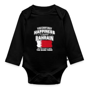 Bahrain - Organic Longsleeve Baby Bodysuit - black - Front
