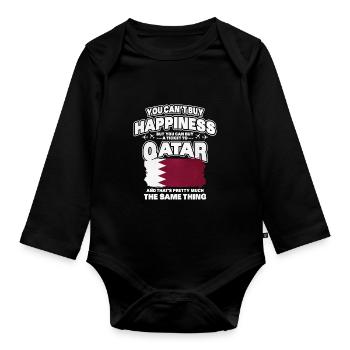Katar - Baby Bio-Langarm-Body - Schwarz - Vorne