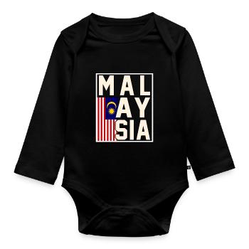 Malaisie - Body Bébé bio manches longues - noir - Devant