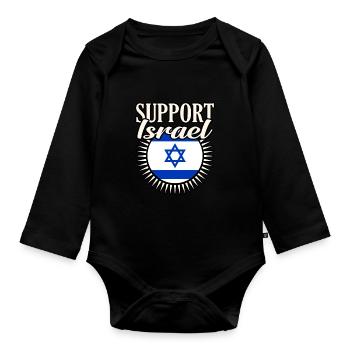 Israel - Baby Bio-Langarm-Body - Schwarz - Vorne