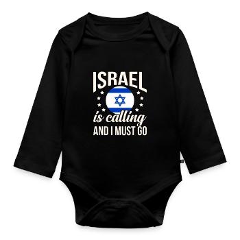 Israël - Body Bébé bio manches longues - noir - Devant
