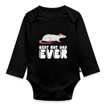 Bester Rattenvater Aller Zeiten - Baby Bio-Langarm-Body - Schwarz - Vorne