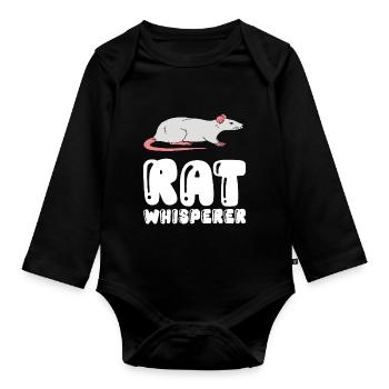 Chuchoteur de rat - Body Bébé bio manches longues - noir - Devant