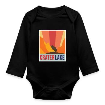 Crater Lake National Park Oregon Hiking Nature Vulk - Organic Longsleeve Baby Bodysuit - black - Front