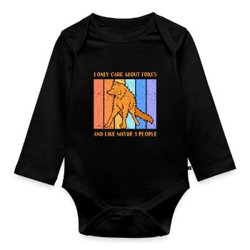 care about foxes and like maybe 3 people - Baby Bio-Langarm-Body - Schwarz - Vorne