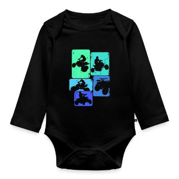 Quad ATV Quad Kinder Jungen Männer - Baby Bio-Langarm-Body - Schwarz - Vorne
