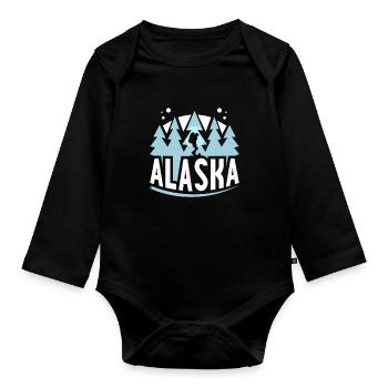 Alaska Randonnée Nature Randonnée Randonneurs - Body Bébé bio manches longues - noir - Devant