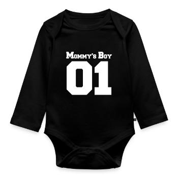 Partner Look Couple Partner Couple Couple Family - Organic Longsleeve Baby Bodysuit - black - Front