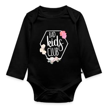 Partner Look Couple Partner Couple Couple Family - Organic Longsleeve Baby Bodysuit - black - Front