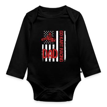 Kartsport Kart Driver Go Kart Gift Idea - Organic Longsleeve Baby Bodysuit - black - Front