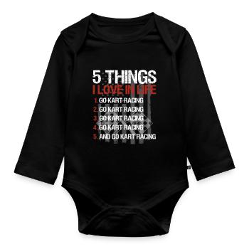 Kartsport Kart Driver Go Kart Gift Idea - Organic Longsleeve Baby Bodysuit - black - Front