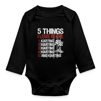 Kartsport Kart Driver Go Kart Gift Idea - Organic Longsleeve Baby Bodysuit - black - Front