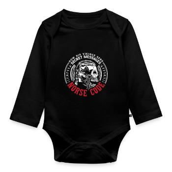 Norse Viking History Design for Viking Warriors - Baby Bio-Langarm-Body - Schwarz - Vorne
