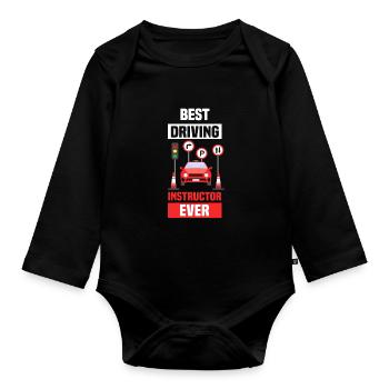 Bester Fahrlehrer Aller Zeiten Beruf Fahrschule - Baby Bio-Langarm-Body - Schwarz - Vorne