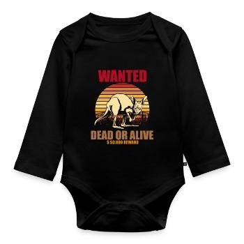 Kangourou recherché Australie Souvenir Outback - Body Bébé bio manches longues - noir - Devant