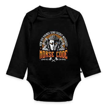 Norse Viking History Design for Viking Warriors - Organic Longsleeve Baby Bodysuit - black - Front