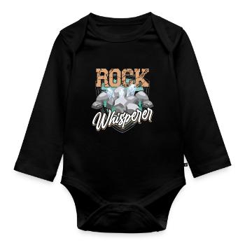 Rock Whisperer Geology Geology Student Geologist - Organic Longsleeve Baby Bodysuit - black - Front