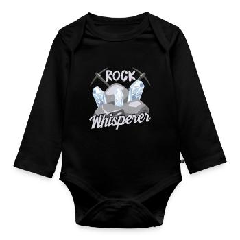 Stone Whisperer Geologist Geology Geology Student - Organic Longsleeve Baby Bodysuit - black - Front