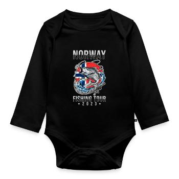 Circuit de pêche Norvège 2023 - Body Bébé bio manches longues - noir - Devant