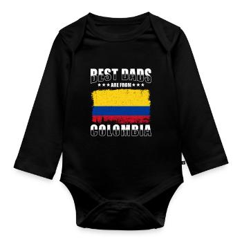 Colombian father - Organic Longsleeve Baby Bodysuit - black - Front