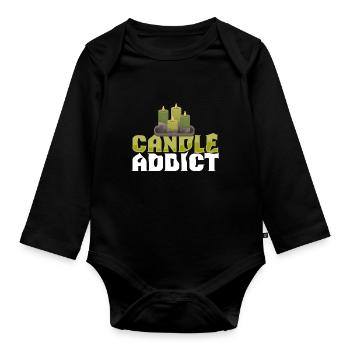Candle Addict Candle Maker Candles - Organic Longsleeve Baby Bodysuit - black - Front
